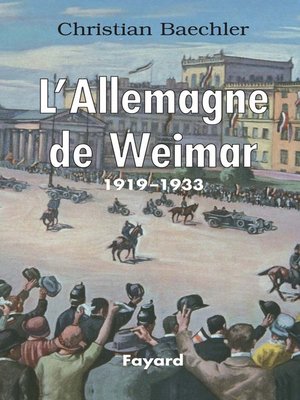 cover image of L'Allemagne de Weimar